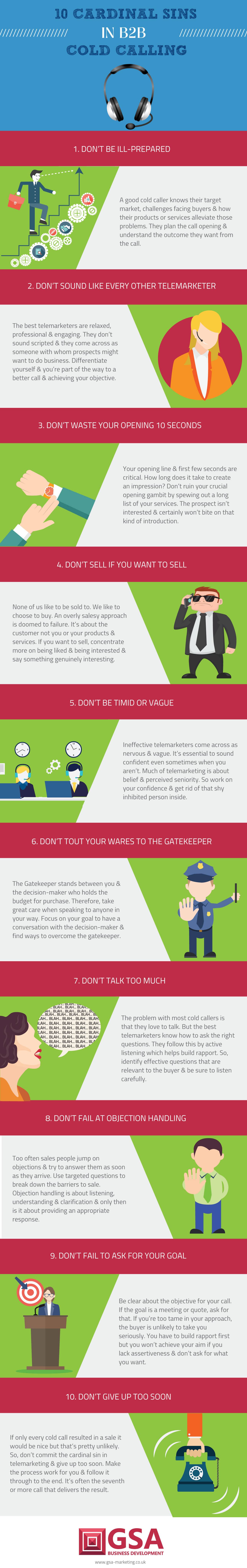10 Cold Calling Cardinal Sins Infographic